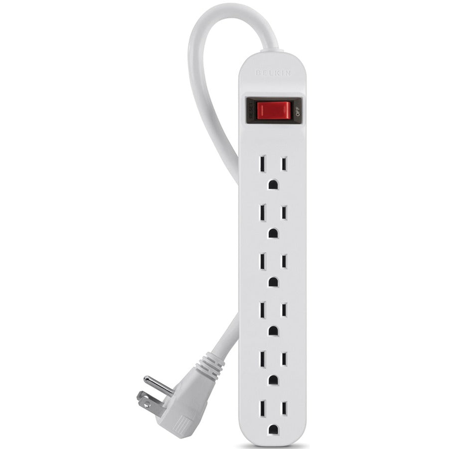 Belkin 6 Outlet Power Strip - 5 foot cord - White — F9P609-05R-DP