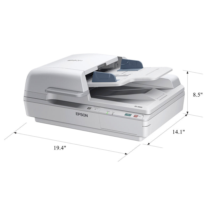 Epson WorkForce DS-6500 Flatbed Scanner - 1200 dpi Optical - White — B11B205221