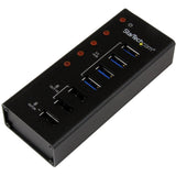 StarTech.com 4 Port USB 3.0 Hub plus 3 Dedicated USB Charging Ports (2 x 1A & 1 x 2A) - 5Gbps - Wall Mountable Metal Enclosure — ST4300U3C3