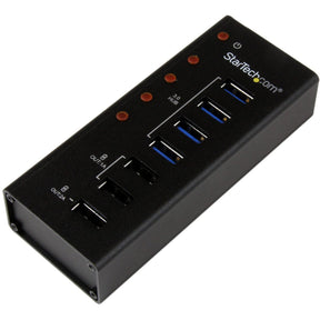 StarTech.com 4 Port USB 3.0 Hub plus 3 Dedicated USB Charging Ports (2 x 1A & 1 x 2A) - 5Gbps - Wall Mountable Metal Enclosure — ST4300U3C3