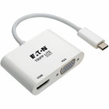 Eaton Tripp Lite Series USB-C Multiport Adapter (M/2xF) - 4K HDMI, VGA, White — U444-06N-HV4K