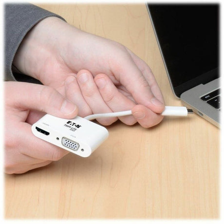Eaton Tripp Lite Series USB-C Multiport Adapter (M/2xF) - 4K HDMI, VGA, White — U444-06N-HV4K