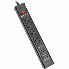 Eaton Tripp Lite Series 4-Outlet Surge Protector with 4 USB Ports (4.2A Shared) - 6 ft. (1.83 m) Cord, 450 Joules, Metal Housing — TLM446USBB
