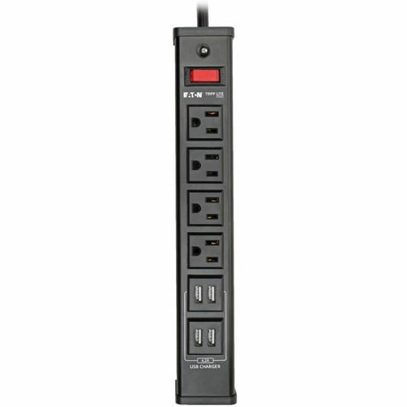Eaton Tripp Lite Series 4-Outlet Surge Protector with 4 USB Ports (4.2A Shared) - 6 ft. (1.83 m) Cord, 450 Joules, Metal Housing — TLM446USBB