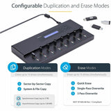 StarTech.com Standalone 1 to 15 USB Thumb Drive Duplicator/Eraser, USB Flash Drive Copier/Cloner, Sector-by-Sector Copy, Sanitizer, TAA — USBDUPE115