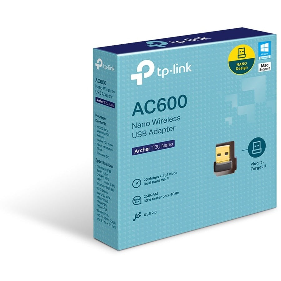 TP-Link Archer T2U Nano - IEEE 802.11ac Dual Band Wi-Fi Adapter for PC Desktop/Notebook — Archer T2U Nano