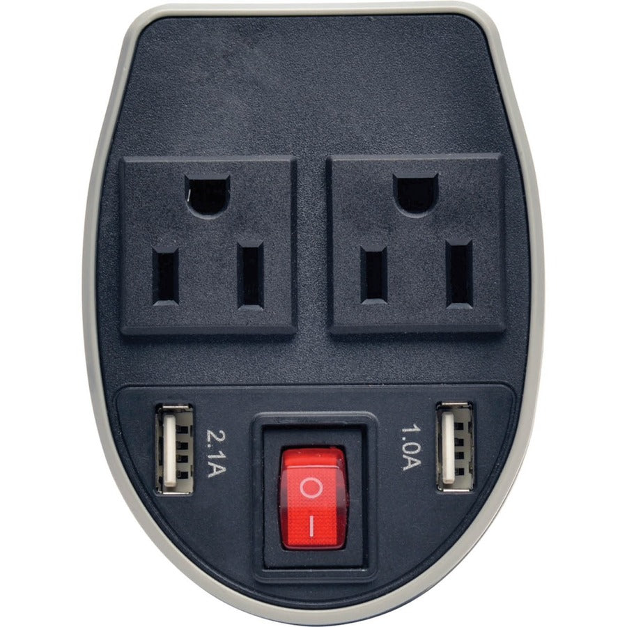 Eaton Tripp Lite Series 200W PowerVerter Ultra-Compact Car Inverter with 2 Outlets and 2 USB Charging Ports, Cup Holder Design — PV200CUSB