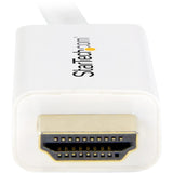 StarTech.com Mini DisplayPort to HDMI Converter Cable - 3 ft (1m) - 4K - White — MDP2HDMM1MW