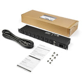 StarTech.com 1U 19" 8 Port Rack Mount PDU, IEC C13 Socket Rackmount Power Supply/ Strip, Horizontal Server Rack PDU 16A 240V — PDU08C13H