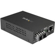 StarTech.com Multimode SC Fiber Ethernet Media Converter - 1000BASE-SX Gigabit Fiber Optic to Copper Bridge - 10/100/1000 Network - 550m — MCMGBSCMM055