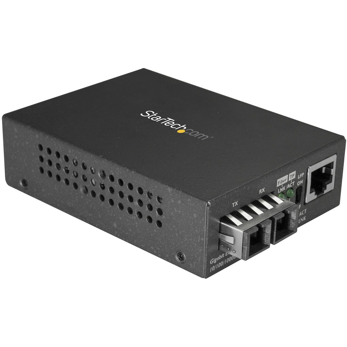 StarTech.com Multimode SC Fiber Ethernet Media Converter - 1000BASE-SX Gigabit Fiber Optic to Copper Bridge - 10/100/1000 Network - 550m — MCMGBSCMM055