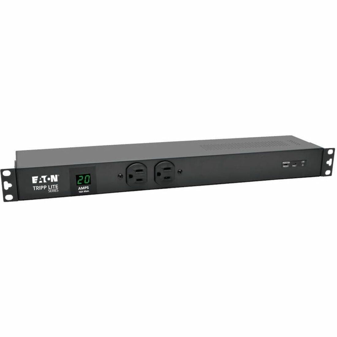 Eaton Tripp Lite Series 2kW Single-Phase Local Metered PDU + ISOBAR Surge Suppression, 3840 Joules, 100-127V Outlets (12 5-20R, 2 5-15R), L5-20P/5-20P, 15 ft. (4.57 m) Cord, 1U Rack-Mount — PDUMH20-ISO