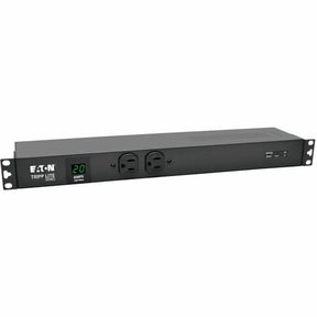 Eaton Tripp Lite Series 2kW Single-Phase Local Metered PDU + ISOBAR Surge Suppression, 3840 Joules, 100-127V Outlets (12 5-20R, 2 5-15R), L5-20P/5-20P, 15 ft. (4.57 m) Cord, 1U Rack-Mount — PDUMH20-ISO