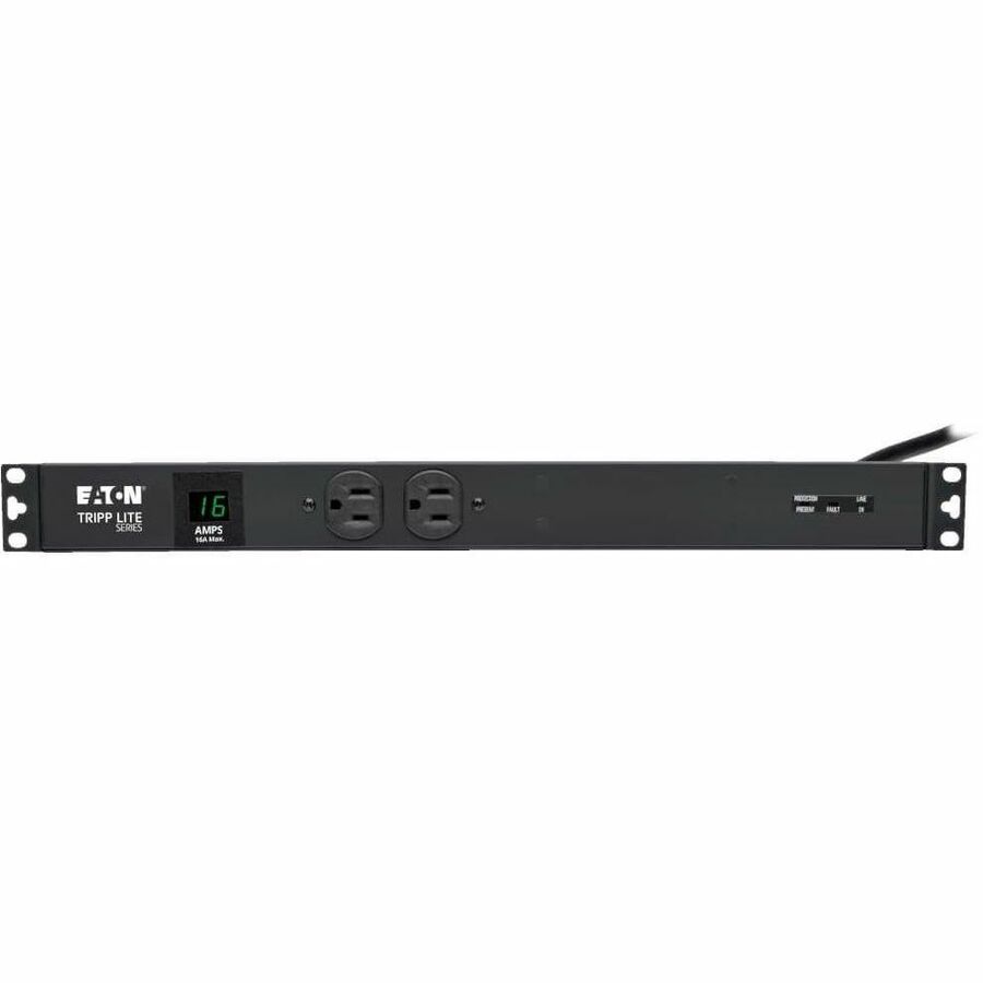 Eaton Tripp Lite Series 2kW Single-Phase Local Metered PDU + ISOBAR Surge Suppression, 3840 Joules, 100-127V Outlets (12 5-20R, 2 5-15R), L5-20P/5-20P, 15 ft. (4.57 m) Cord, 1U Rack-Mount — PDUMH20-ISO