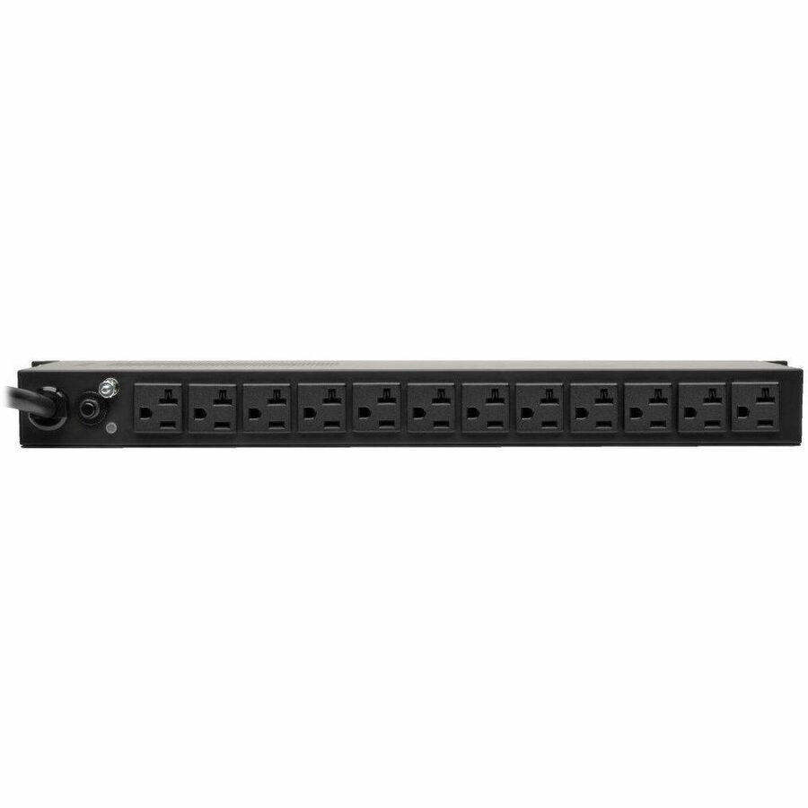 Eaton Tripp Lite Series 2kW Single-Phase Local Metered PDU + ISOBAR Surge Suppression, 3840 Joules, 100-127V Outlets (12 5-20R, 2 5-15R), L5-20P/5-20P, 15 ft. (4.57 m) Cord, 1U Rack-Mount — PDUMH20-ISO