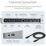StarTech.com 4K USB-C Dock, Triple UHD 4K Monitor Docking Station, Mac & Windows, HDMI & DisplayPort, 100W PD, 5x USB 5Gbps Hub, TAA — DK30CH2DEP