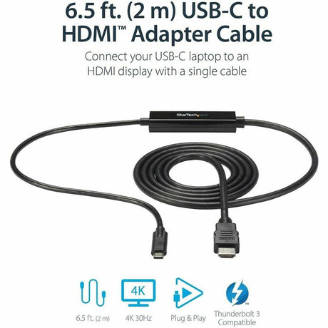 StarTech.com USB C to HDMI Cable - 6 ft / 2m - USB-C to HDMI 4K 60Hz - USB Type C to HDMI - Computer Monitor Cable — CDP2HDMM2MB