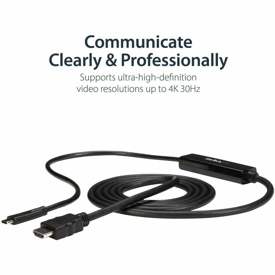 StarTech.com USB C to HDMI Cable - 6 ft / 2m - USB-C to HDMI 4K 60Hz - USB Type C to HDMI - Computer Monitor Cable — CDP2HDMM2MB