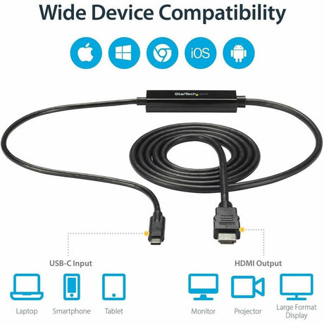StarTech.com USB C to HDMI Cable - 6 ft / 2m - USB-C to HDMI 4K 60Hz - USB Type C to HDMI - Computer Monitor Cable — CDP2HDMM2MB