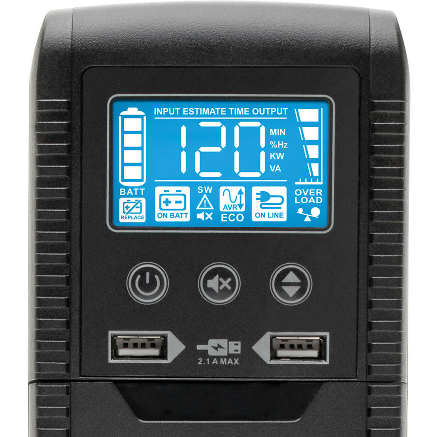 Eaton Tripp Lite Series Line Interactive UPS with USB and 10 Outlets - 120V, 1300VA, 720W, 50/60 Hz, AVR, ECO Series, ENERGY STAR V2.0 — ECO1300LCD