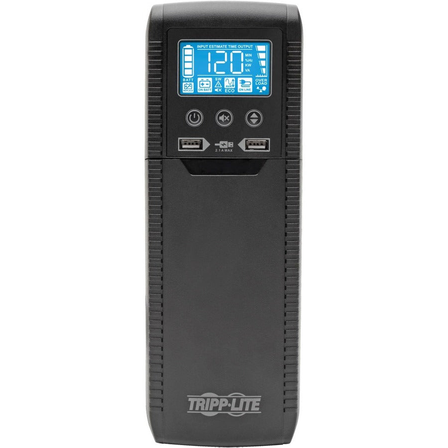 Eaton Tripp Lite Series Line Interactive UPS with USB and 10 Outlets - 120V, 1300VA, 720W, 50/60 Hz, AVR, ECO Series, ENERGY STAR V2.0 — ECO1300LCD