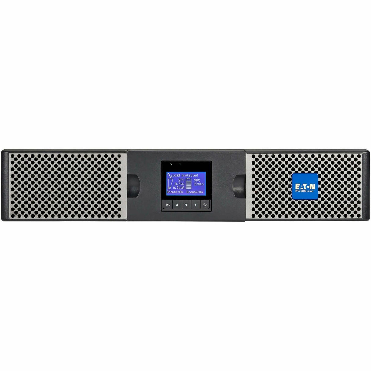 Eaton 9PX 2000VA 1800W 120V Online Double-Conversion UPS - 5-20P, 6x 5-20R, 1 L5-20R, Lithium-ion Battery, Cybersecure Network Card, 2U Rack/Tower — 9PX2000RTN-L