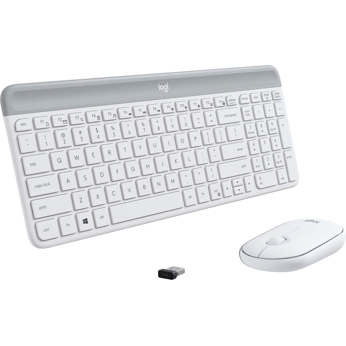 Logitech MK470 Slim Wireless Keyboard and Mouse Combo - Modern Compact Layout, Ultra Quiet - Off White — 920-009443