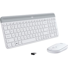 Logitech MK470 Slim Wireless Keyboard and Mouse Combo - Modern Compact Layout, Ultra Quiet - Off White — 920-009443