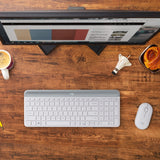 Logitech MK470 Slim Wireless Keyboard and Mouse Combo - Modern Compact Layout, Ultra Quiet - Off White — 920-009443