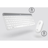 Logitech MK470 Slim Wireless Keyboard and Mouse Combo - Modern Compact Layout, Ultra Quiet - Off White — 920-009443