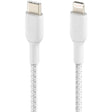 Belkin Braided USB-C to Lightning Cable (2m / 6.6ft, White) — CAA004bt2MWH