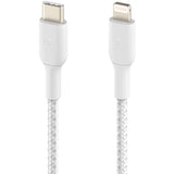 Belkin Braided USB-C to Lightning Cable (2m / 6.6ft, White) — CAA004bt2MWH