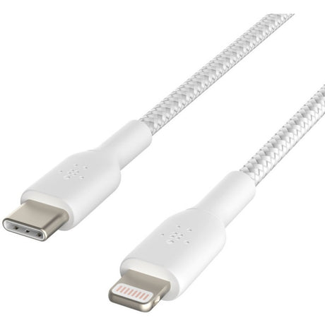 Belkin Braided USB-C to Lightning Cable (2m / 6.6ft, White) — CAA004bt2MWH