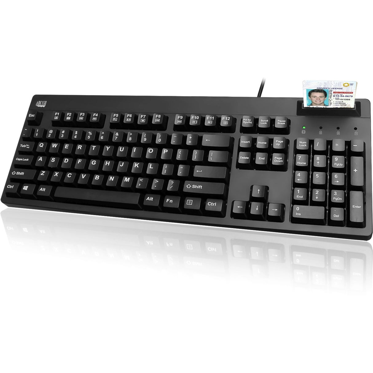 Adesso EasyTouch 630SB-TAA - Smart Card Reader Keyboard (TAA Compliant) — AKB-630SB-TAA
