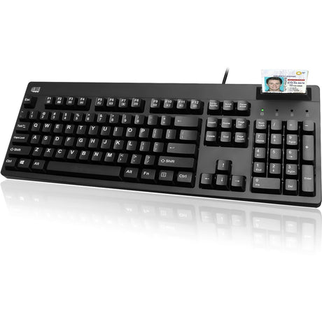 Adesso EasyTouch 630SB-TAA - Smart Card Reader Keyboard (TAA Compliant) — AKB-630SB-TAA