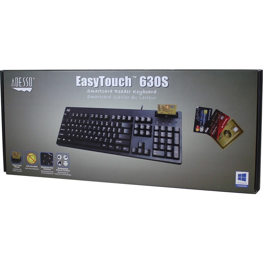 Adesso EasyTouch 630SB-TAA - Smart Card Reader Keyboard (TAA Compliant) — AKB-630SB-TAA