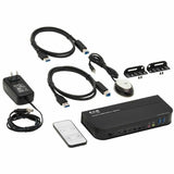 Eaton Tripp Lite Series 2-Port HDMI/USB KVM Switch - 4K 60 Hz, HDR, HDCP 2.2, IR, USB Sharing, USB 3.0 Cables — B005-HUA2-K