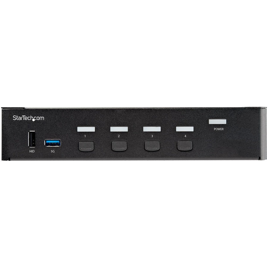 StarTech.com 4 Port HDMI KVM Switch 4K 60Hz UHD HDR, HDMI 2.0 Single Monitor, 2 Port USB 3.0 Hub, 4x USB HID, Audio, Hotkey Switching, TAA — SV431HU34K6