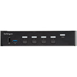 StarTech.com 4 Port HDMI KVM Switch 4K 60Hz UHD HDR, HDMI 2.0 Single Monitor, 2 Port USB 3.0 Hub, 4x USB HID, Audio, Hotkey Switching, TAA — SV431HU34K6