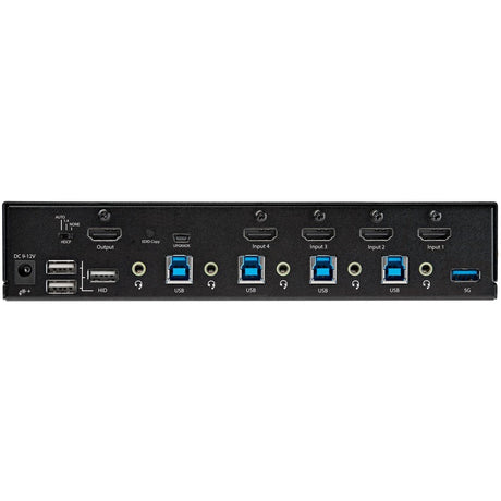 StarTech.com 4 Port HDMI KVM Switch 4K 60Hz UHD HDR, HDMI 2.0 Single Monitor, 2 Port USB 3.0 Hub, 4x USB HID, Audio, Hotkey Switching, TAA — SV431HU34K6