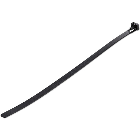 StarTech.com 10"(25cm) Reusable Cable Ties, 2-1/2"(65mm) Dia. 50lb(22Kg) Tensile Strength, Nylon, In/Outdoor, UL Listed, 100 Pack, Black — CBMZTRB10BK