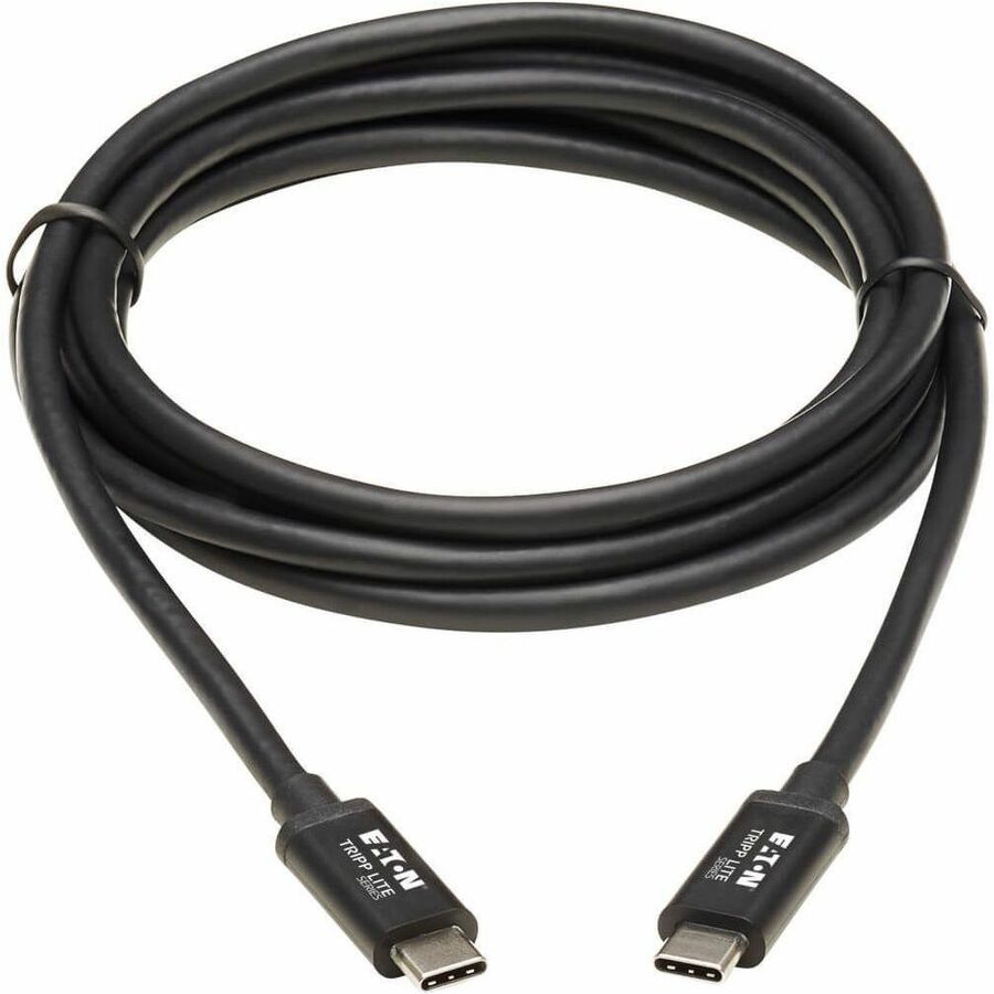 Eaton Tripp Lite Series Thunderbolt 3 Passive Cable (M/M) - 20 Gbps, 5A 100W Power Delivery, 4K/60 Hz, 2M (6.56 ft.), Black — MTB3-02M-5A-B