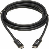 Eaton Tripp Lite Series Thunderbolt 3 Passive Cable (M/M) - 20 Gbps, 5A 100W Power Delivery, 4K/60 Hz, 2M (6.56 ft.), Black — MTB3-02M-5A-B