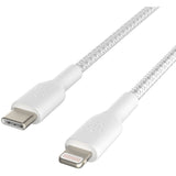 Belkin BoostCharge Braided USB-C to Lightning Cable (1 meter / 3.3 foot, White) — CAA004bt1MWH
