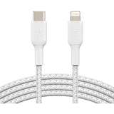 Belkin BoostCharge Braided USB-C to Lightning Cable (1 meter / 3.3 foot, White) — CAA004bt1MWH