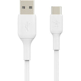 Belkin USB-C to USB-A Cable (2m / 6.6ft, White) — CAB001bt2MWH