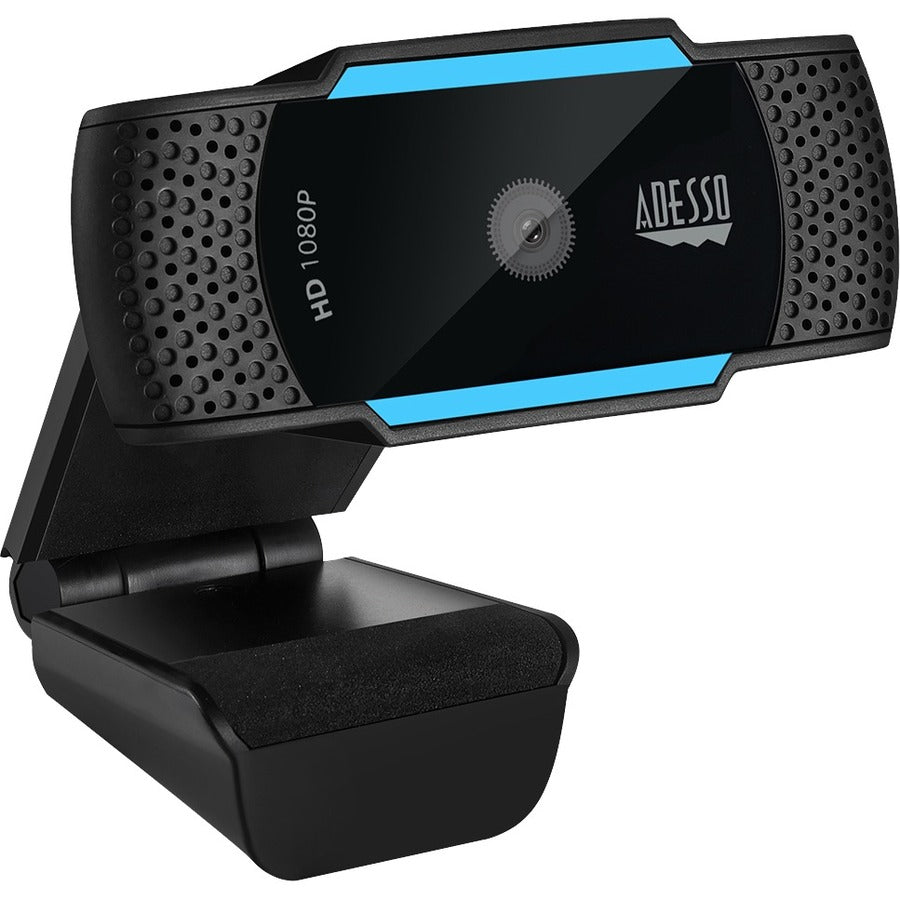 Adesso CyberTrack H5 1080P Webcam - 2.1 Megapixel - 30 fps - USB 2.0 - Auto Focus - Built-In MIC - Tripod Mount - Privacy Shutter Cover — Cybertrack H5