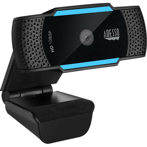 Adesso CyberTrack H5 1080P Webcam - 2.1 Megapixel - 30 fps - USB 2.0 - Auto Focus - Built-In MIC - Tripod Mount - Privacy Shutter Cover — Cybertrack H5