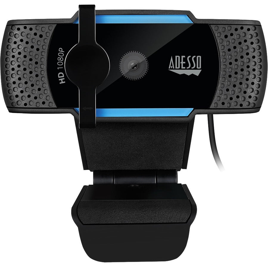 Adesso CyberTrack H5 1080P Webcam - 2.1 Megapixel - 30 fps - USB 2.0 - Auto Focus - Built-In MIC - Tripod Mount - Privacy Shutter Cover — Cybertrack H5