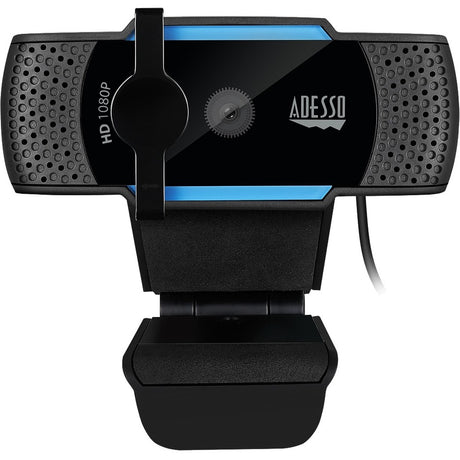 Adesso CyberTrack H5 1080P Webcam - 2.1 Megapixel - 30 fps - USB 2.0 - Auto Focus - Built-In MIC - Tripod Mount - Privacy Shutter Cover — Cybertrack H5